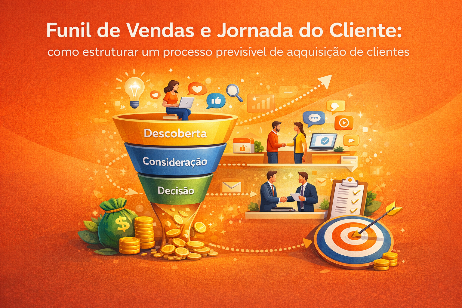 Funil de Vendas e Jornada do Cliente: como estruturar um processo previsível de aquisição de clientes