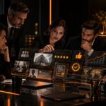 Profissionais avaliando provas de confiança para uma decisão de compra B2B